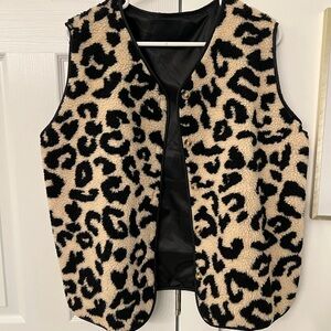 Leopard Print Vest NWOT